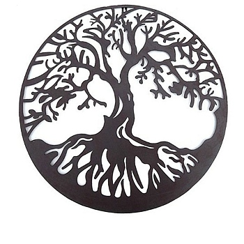 Metal Wall Art, Iron Tree of Life Wall Decor, for Bedroom Living Room Decoration, Black, 280mm