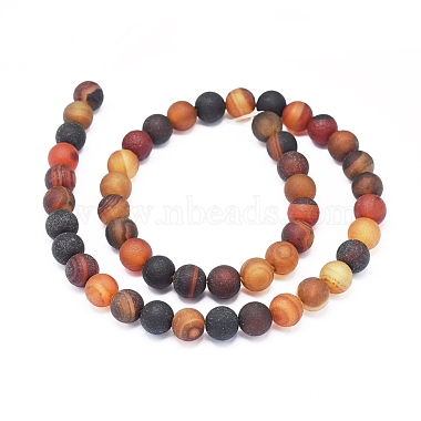 Natural Agate Beads Strands(G-D0005-31-8mm)-2