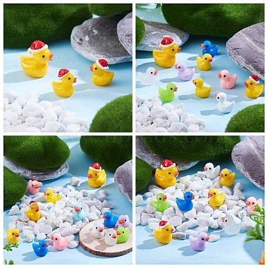 Wholesale 80 Pcs Tiny Ducks Mini Resin Duck Colorful Mini Duck