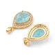 Golden Plated Brass Micro Pave Clear Cubic Zirconia Pendants(ZIRC-F123-01D)-3
