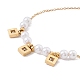 Square Cubic Zirconia Charm Bracelet with Acrylic Pearl(BJEW-F396-20G-01)-4