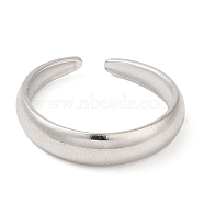 304 Stainless Steel Open Cuff Rings, Plain Band, Stainless Steel Color, US Size 6 3/4(17.1mm)(RJEW-K245-78P)