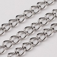 3.28 Feet 304 Stainless Steel Twisted Chains Curb Chain, Soldered, Stainless Steel Color, 3x1.5mm(X-CHS-L015-14)