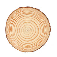 Flat Round Natural Pine Wooden Slices, with Bark, for Wood Craft, BurlyWood, 4~5x1cm(WOCR-PW0001-388C)