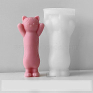 Cat Shape Food Grade Silicone Molds, Candle Molds, Gesso Resin Casting Molds, White, 40x50x108mm(PW-WG594C0-02)