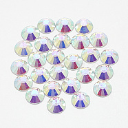 Flat Back Glass Rhinestone Cabochons, Back Plated, Half Round, Crystal AB, SS8, 2.5mm, about 1440pcs/bag(RGLA-T090-SS8-02)