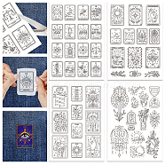 4 Sheets 11.6x8.2 Inch Stick and Stitch Embroidery Patterns, Non-woven Fabrics Water Soluble Embroidery Stabilizers, Tarot, 297x210mmm(DIY-WH0455-068)