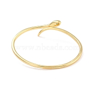 Green Cubic Zirconia Snake Wrap Cuff Bangle, Brass Plain Simple Open Bangle for Women, Lead Free & Cadmium Free, Real 18K Gold Plated & Gunmetal, Inner Diameter: 2-1/4 inch(5.8cm)x2 inch(4.95cm)(BJEW-I298-15G)