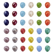 120Pcs Opaque Glass Beads Strands, AB Color Plated, Faceted, Teardrop, Mixed Color, 4.5x4.5mm, Hole: 1mm(EGLA-YW0001-23)
