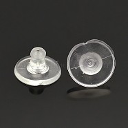 Plastic Ear Nuts, Bullet Clutch Earring Backs with Pad, for Stablizing Heavy Post Earrings, Plastic, 10x6mm, Hole: 0.7mm(X-KY-F002-05)