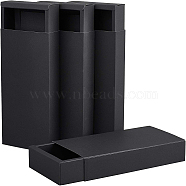 Kraft Paper Folding Box, Drawer Box, Rectangle, Black, 16.3x24cm, Finished Product: 22x10x4cm(CON-WH0010-01I-D)