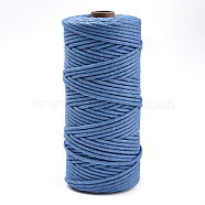 Cotton String Threads, Macrame Cord, Decorative String Threads, for DIY Crafts, Gift Wrapping and Jewelry Making, Cornflower Blue, 3mm, about 109.36 Yards(100m)/Roll.(OCOR-T001-02-07)