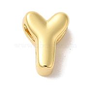 Rack Plating Brass Pendants, Letter Charms, Cadmium Free & Lead Free, Long-Lasting Plate, Real 18K Gold Plated, Letter Y, 7x5x4mm, Hole: 2mm(KK-L220-001G-Y)