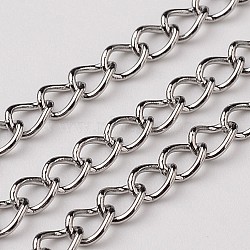 3.28 Feet 304 Stainless Steel Twisted Chains Curb Chain, Soldered, Stainless Steel Color, 4x3x0.6mm(X-CHS-L015-14)