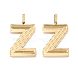 304 Stainless Steel Pendants, Letter Charms, Golden, Letter Z, 15.5x9.1x2mm, Hole: 2.5x1mm(STAS-L022-589Z)