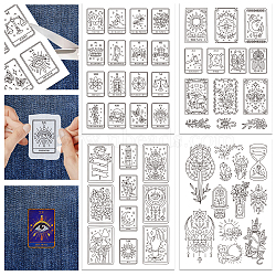 4 Sheets 11.6x8.2 Inch Stick and Stitch Embroidery Patterns, Non-woven Fabrics Water Soluble Embroidery Stabilizers, Tarot, 297x210mmm(DIY-WH0455-068)