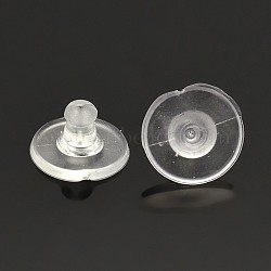 Plastic Ear Nuts, Bullet Clutch Earring Backs with Pad, for Stablizing Heavy Post Earrings, Plastic, 10x6mm, Hole: 0.5mm(X-KY-F002-05)