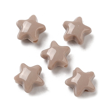 Opaque Acrylic Beads, Star, Rosy Brown, 11x11.5x7mm, Hole: 2mm,  about 1245pcs/500g