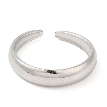 304 Stainless Steel Open Cuff Rings, Plain Band, Stainless Steel Color, US Size 6 3/4(17.1mm)