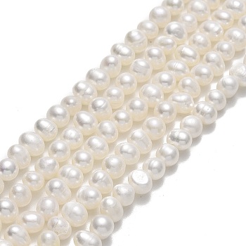 Natural Cultured Freshwater Pearl Beads Strands, Potato, Beige, 4~5.5x5~6.5x4.5~5mm, Hole: 0.7mm, about 70~72pcs/strand, 13.66~13.94 inch(34.7~35.4cm)