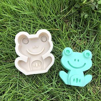 Frog Food Grade Silicone Molds, 3D Animal Resin Molds,  Fondant Molds, for DIY Cake Decoration, Chocolate, Candy, Light Grey, 74x68x34mm