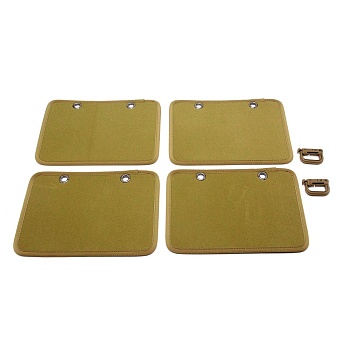 Portable Velvet Hook & Loop Fasteners Storage Book, Military Patch Display Board, Dark Goldenrod, 270x187x5mm, Hole: 12mm