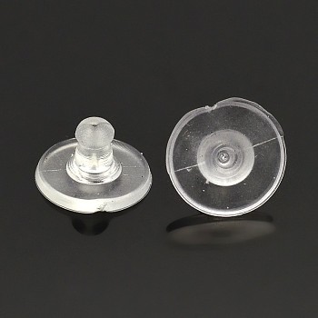 Plastic Ear Nuts, Bullet Clutch Earring Backs with Pad, for Stablizing Heavy Post Earrings, Plastic, 10x6mm, Hole: 0.7mm