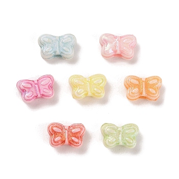 Plastics Beads, Craft Beads, Butterfly, Mixed Color, 5.5x8x4mm, Hole: 1.7mm, 2941pcs/500g