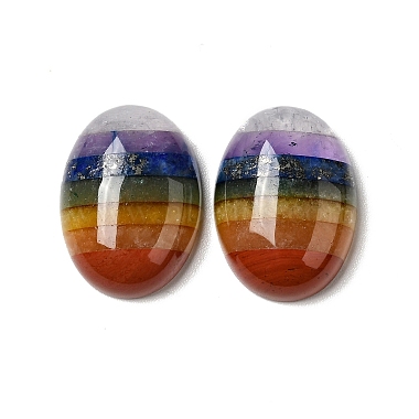 Cabochons de pierres précieuses mélangées naturelles chakra(G-F724-01A)-3