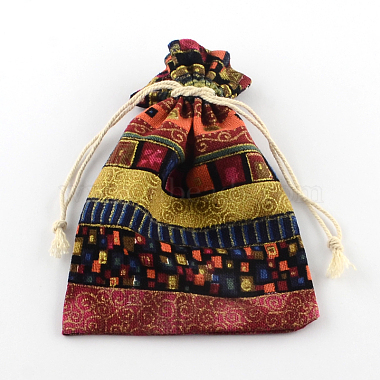 Ethnic Style Cloth Packing Pouches Drawstring Bags(ABAG-R006-13x18-01)-3