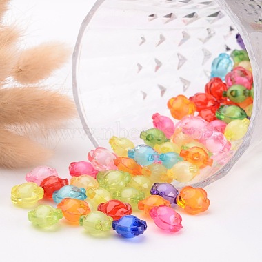 Mixed Color Transparent Faceted Flower Acrylic Beads(X-TACR-S104-M)-3