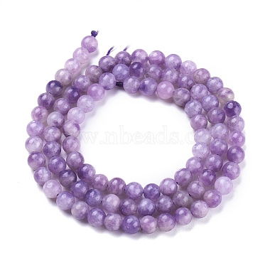 Natural Lepidolite/Purple Mica Stone Beads Strands(G-K410-06-6mm)-2