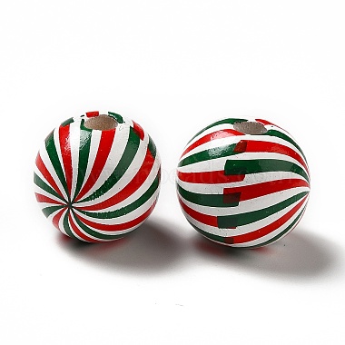Christmas Theme Printed Natural Wooden Beads(WOOD-L020-A04)-2