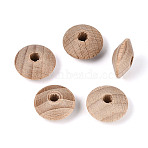 Beech Wood Beads, Rondelle, PapayaWhip, 12.5x6mm, Hole: 3mm(WOOD-T033-11B)