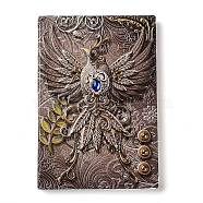 3D Embossed PU Leather Notebook, A5 Phoenix Pattern Journal, for School Office Supplies, Multi-color, 215x145mm(OFST-PW0009-002B)