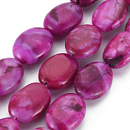 Natural Crazy Agate Beads Strands, Dyed & Heated, Oval, 18~19x13~14x6~7.5mm, Hole: 1.2mm, about 22pcs/strand, 15.35 inch(39cm)(G-S359-349)