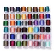 Polyester Braided Metallic Thread, for DIY Braided Bracelets Making and Embroidery, Mixed Color, 0.4mm, 6-Ply, about 54.68 yards(50m)/roll(OCOR-I007-B)
