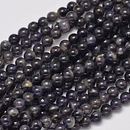 Natural Cordierite/Iolite/Dichroite Round Bead Strands, 6mm, Hole: 1mm, about 68pcs/strand, 15.5 inch(G-M304-22-6mm)