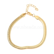 Unisex 304 Stainless Steel Herringbone Chain Bracelets, with Lobster Claw Clasps, Golden, 7-7/8 inch(20cm)(BJEW-H541-01A-G)