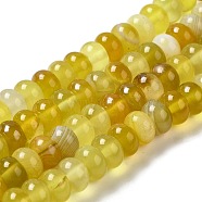 Natural Agate Beads Strands, Dyed & Heated, Rondelle, Yellow, 8~8.5x4.5~5.5mm, Hole: 1.4mm, about 41pcs/strand, 7.40~7.48''(18.8~19cm)(G-H295-C03-11)