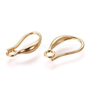 Brass Earring Hooks, with Horizontal Loop, Golden, 15x8.5x2.5mm, Hole: 1.8mm, 20 Gauge, Pin: 0.8mm(KK-L177-29G)