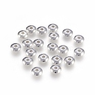 Tibetan Style Spacer Beads, Lead Free & Cadmium Free, Flat Round, Platinum, 6x2mm, Hole: 1.5mm(TIBEB-R020-P-LF)