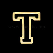 Vacuum Plating 201 Stainless Steel Charms, Laser Cut, Letter, No Hole, Letter.T, 12x10x1mm(STAS-T056-LA717-T)