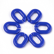 Acrylic Linking Rings, Quick Link Connectors, For Jewelry Chains Making, Oval, Blue, 19x14x4.5mm, Hole: 11x5.5mm(X-OACR-S029-54B-12)