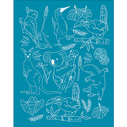 Silk Screen Printing Stencil, for Painting on Wood, DIY Decoration T-Shirt Fabric, Animal Pattern, 100x127mm(DIY-WH0341-224)