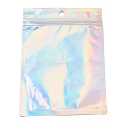 Rectangle Zip Lock Plastic Laser Bags, Resealable Bags, Clear, 16x11cm, Hole: 8mm, Unilateral Thickness: 2.3 Mil(0.06mm)(OPP-YWC0001-11X16)
