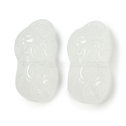 Spray Painted Imitation Jade Glass Beads, White, 30x15.5x8.5mm, Hole: 1.6mm(GLAA-Z007-01F)