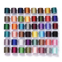 Polyester Braided Metallic Cord, for DIY Braided Bracelets Making and Embroidery, Mixed Color, 0.4mm, 6-Ply, about 54.68 yards(50m)/roll(OCOR-I007-B)
