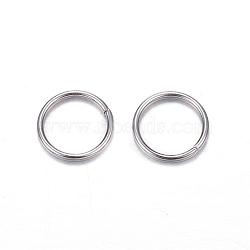 304 Stainless Steel Jump Rings, Open Jump Rings, Stainless Steel Color, 12x1.2mm, Inner Diameter: 9.6mm(STAS-D447-15)
