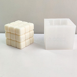Magic Cube Candle Food Grade Silicone Molds, for Scented Candle Making, White, 71x74x67mm, Inner Diameter: 60x60x58mm(DIY-D071-10)